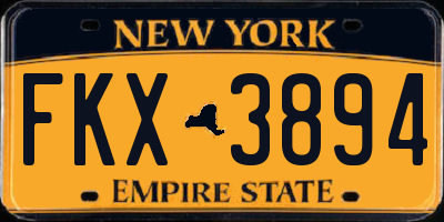 NY license plate FKX3894