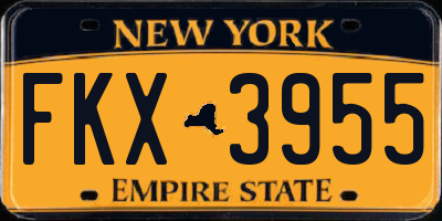 NY license plate FKX3955