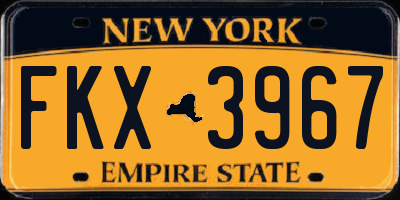 NY license plate FKX3967