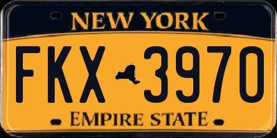 NY license plate FKX3970