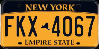 NY license plate FKX4067