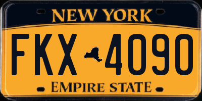 NY license plate FKX4090