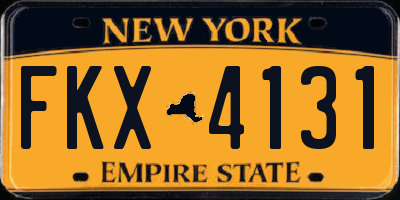 NY license plate FKX4131