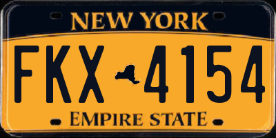 NY license plate FKX4154