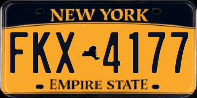 NY license plate FKX4177
