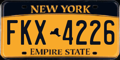 NY license plate FKX4226