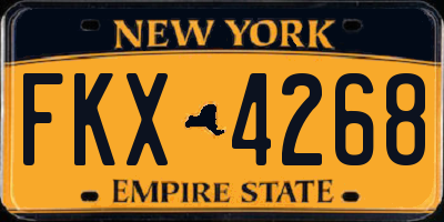 NY license plate FKX4268