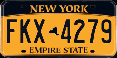 NY license plate FKX4279