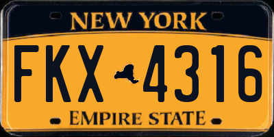 NY license plate FKX4316