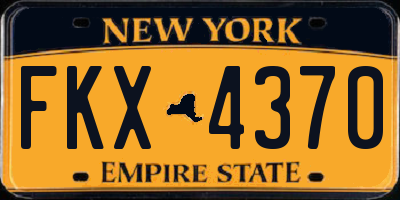NY license plate FKX4370