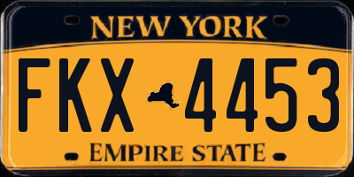 NY license plate FKX4453