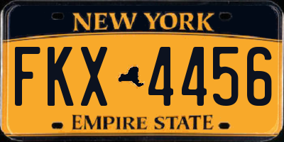 NY license plate FKX4456