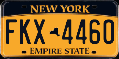 NY license plate FKX4460