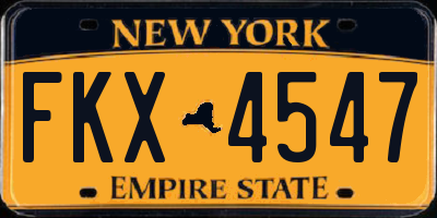 NY license plate FKX4547