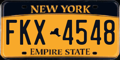 NY license plate FKX4548