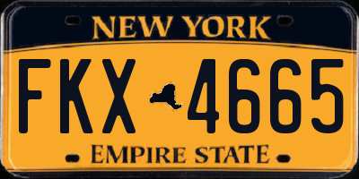 NY license plate FKX4665