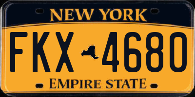 NY license plate FKX4680