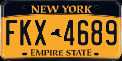 NY license plate FKX4689