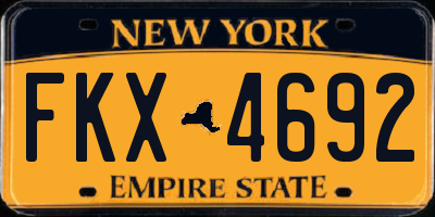 NY license plate FKX4692