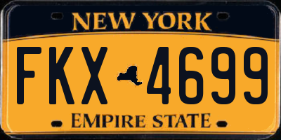 NY license plate FKX4699