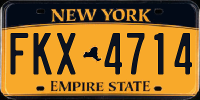 NY license plate FKX4714