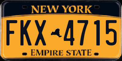 NY license plate FKX4715