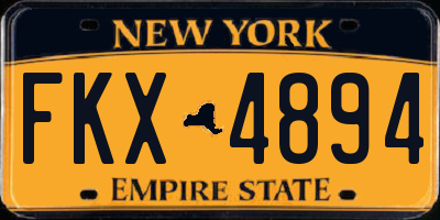 NY license plate FKX4894
