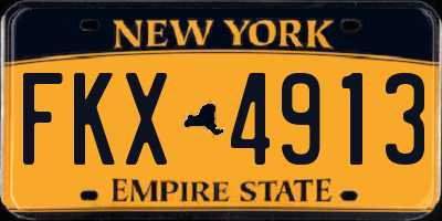 NY license plate FKX4913