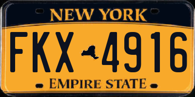 NY license plate FKX4916