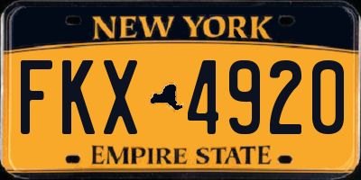 NY license plate FKX4920