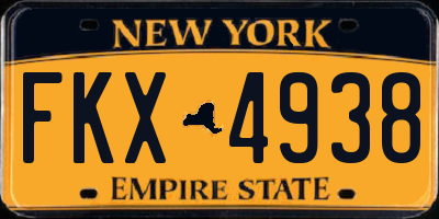 NY license plate FKX4938