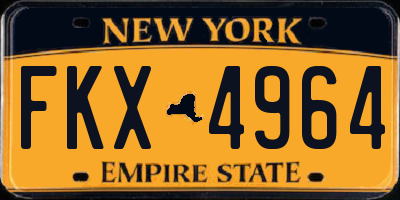NY license plate FKX4964
