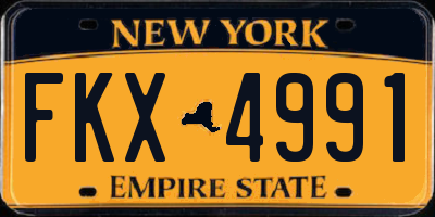 NY license plate FKX4991