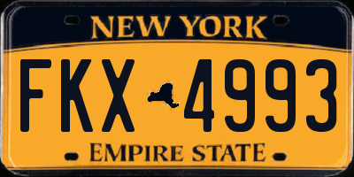 NY license plate FKX4993