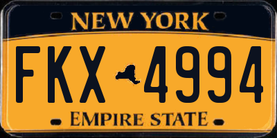 NY license plate FKX4994