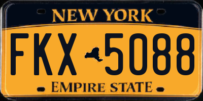 NY license plate FKX5088