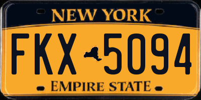NY license plate FKX5094