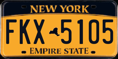 NY license plate FKX5105