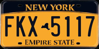 NY license plate FKX5117