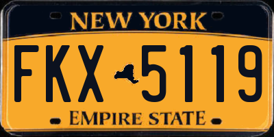 NY license plate FKX5119