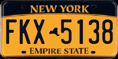 NY license plate FKX5138