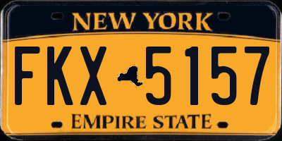 NY license plate FKX5157