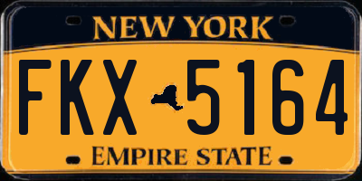 NY license plate FKX5164