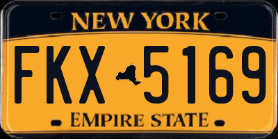 NY license plate FKX5169
