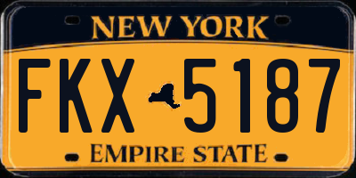 NY license plate FKX5187