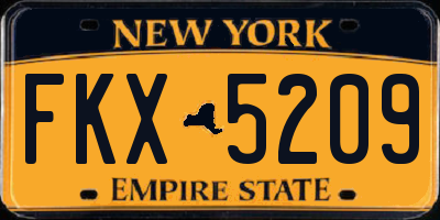 NY license plate FKX5209