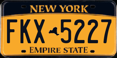 NY license plate FKX5227