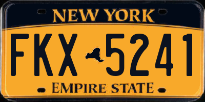 NY license plate FKX5241