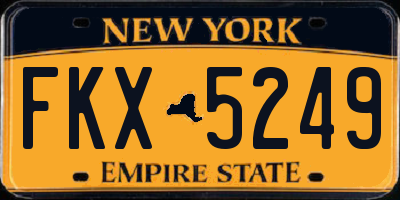 NY license plate FKX5249