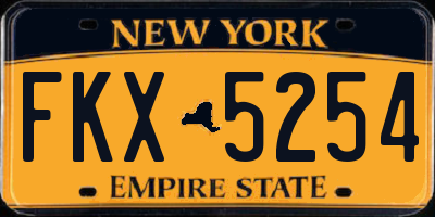 NY license plate FKX5254